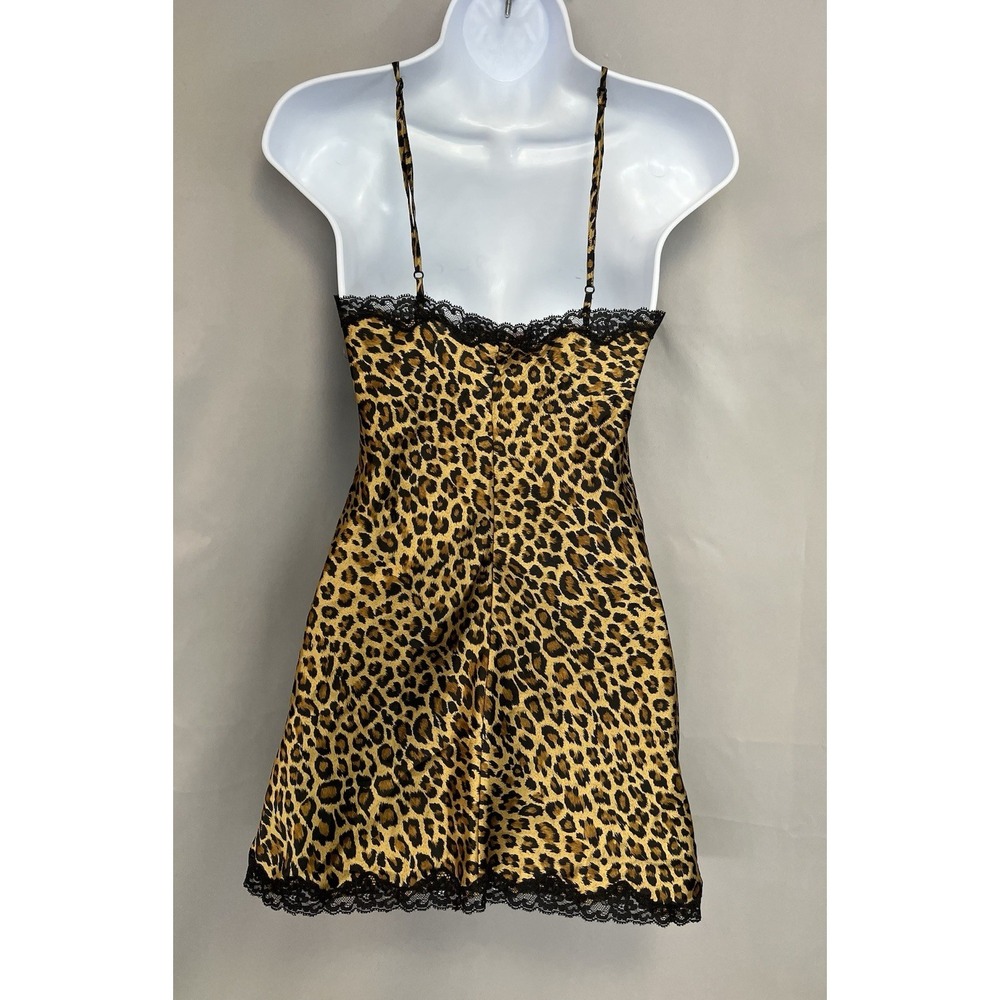 Victoria's Secret Womens Nightgown Babydoll Sz XS Leopard Print Lace - Picture 3 of 11